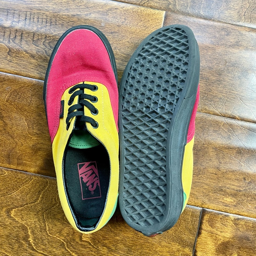 Vans Canvas Shoes Red Green Yellow
